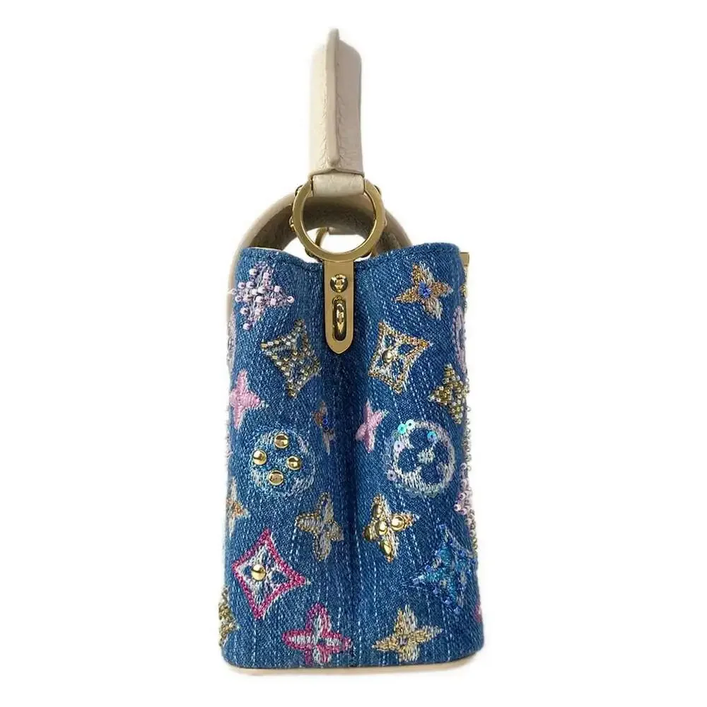 Louis Vuitton Capucines MINI Others Handbag M12947 Denim Blue Cream Denim